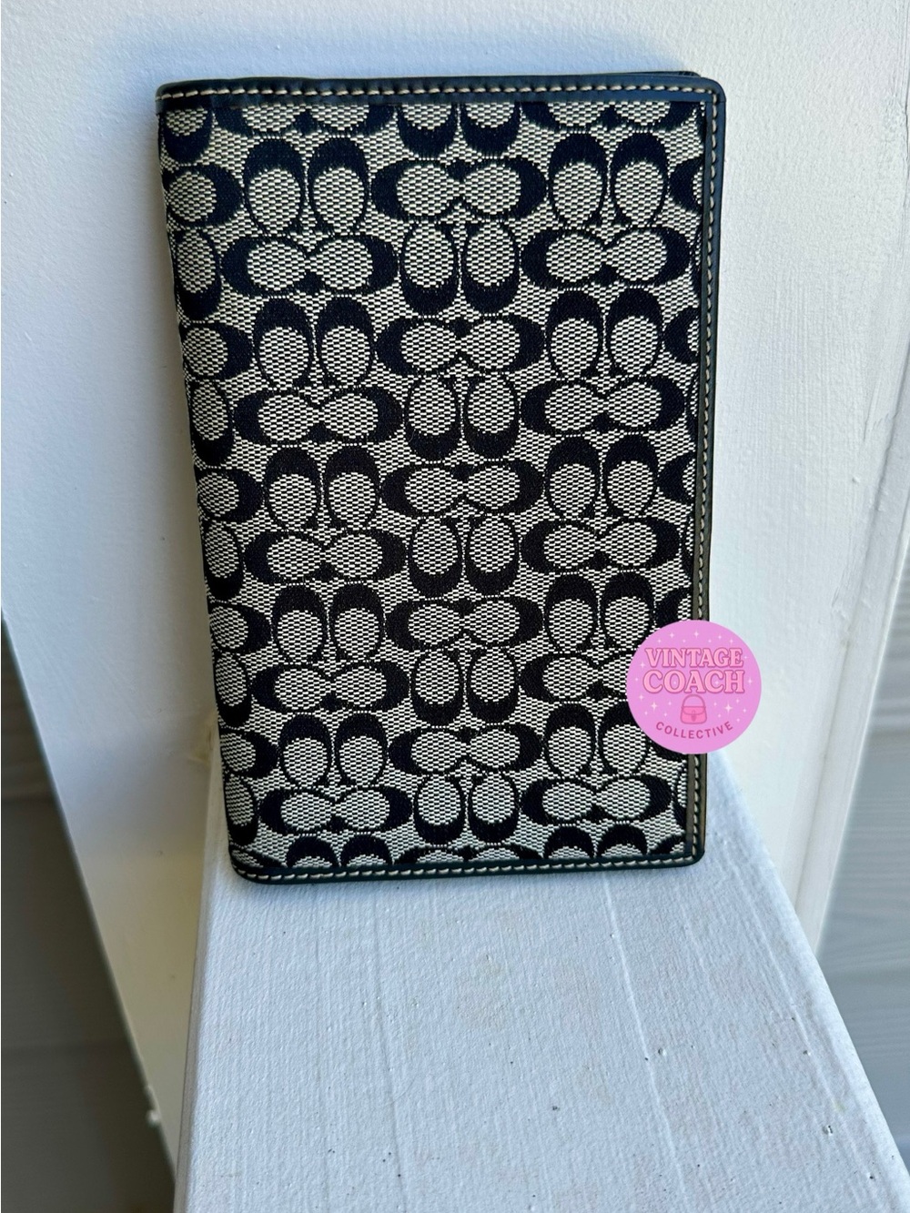 185$ Black Coach monogram agenda/notebook